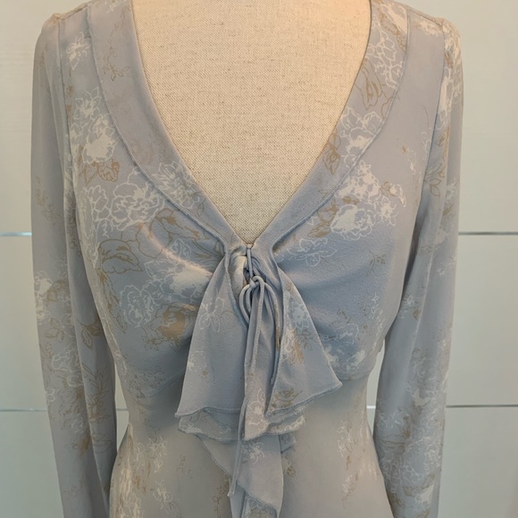 The Limited Blue Silk Blouse size M - Picture 2 of 8